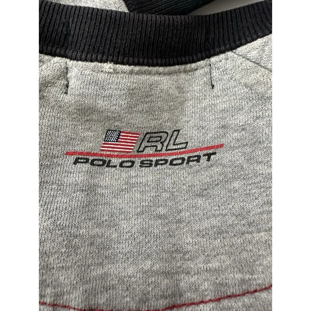 Vintage Polo Sport Ralph Lauren Crewneck Small  Grey USA 90's  Y2K Outdoor‎